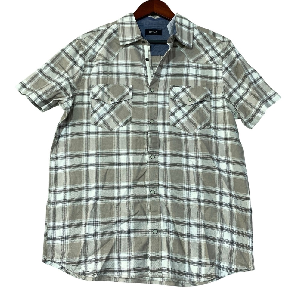 NWT Buffalo David Bitton Shirt Men's M Plaid Button Up Cotton Western Stanley
